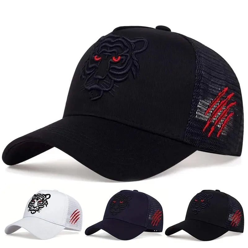 “Gorra Unisex Tiger Head Bordada | Ajustable & Antisudor”