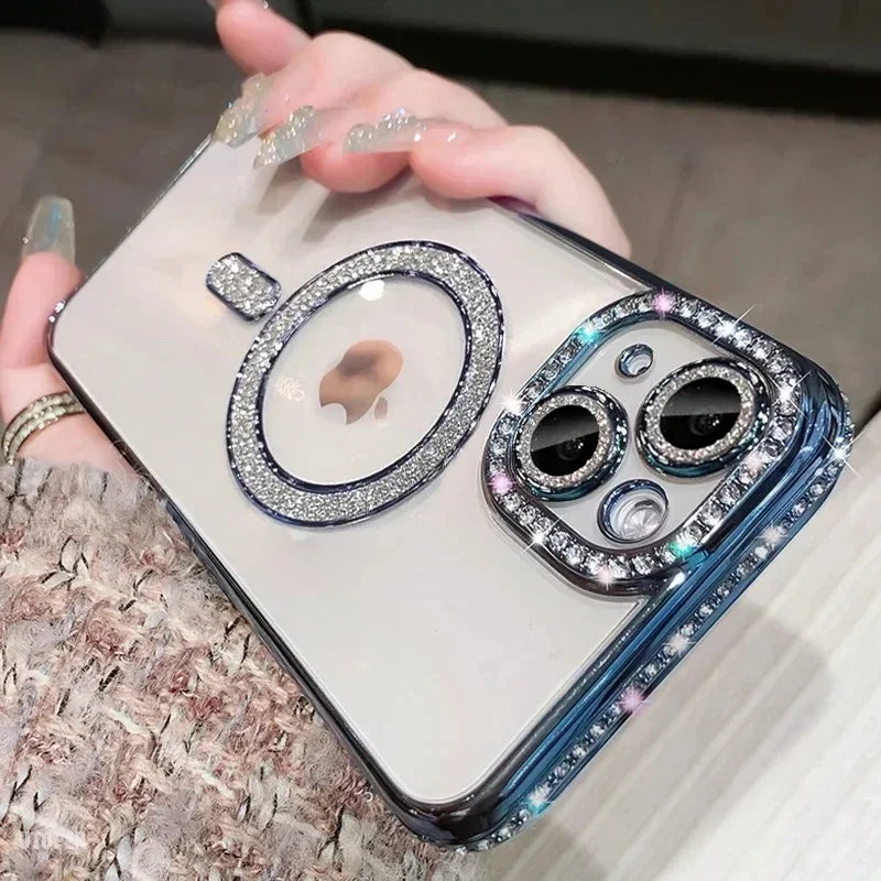 Funda Luxury Antigolpes con Lente Protector y MagSafe para iPhone”