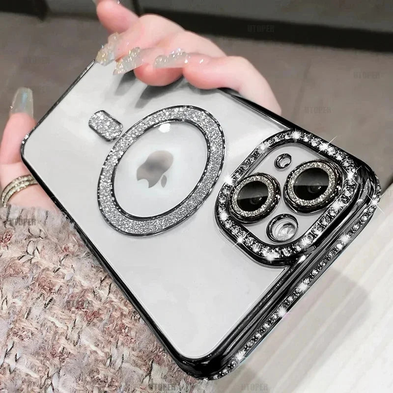 Funda Luxury Antigolpes con Lente Protector y MagSafe para iPhone”