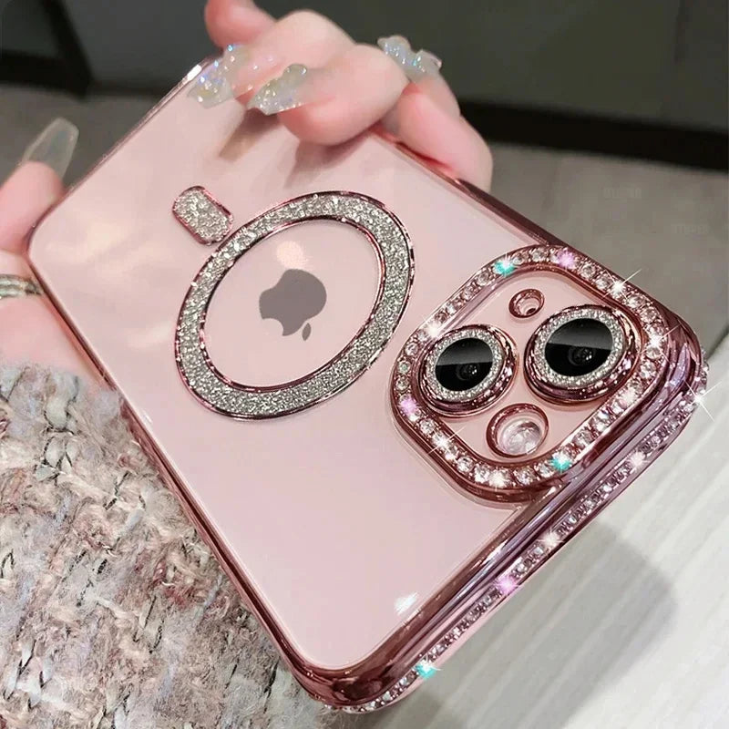 Funda Luxury Antigolpes con Lente Protector y MagSafe para iPhone”
