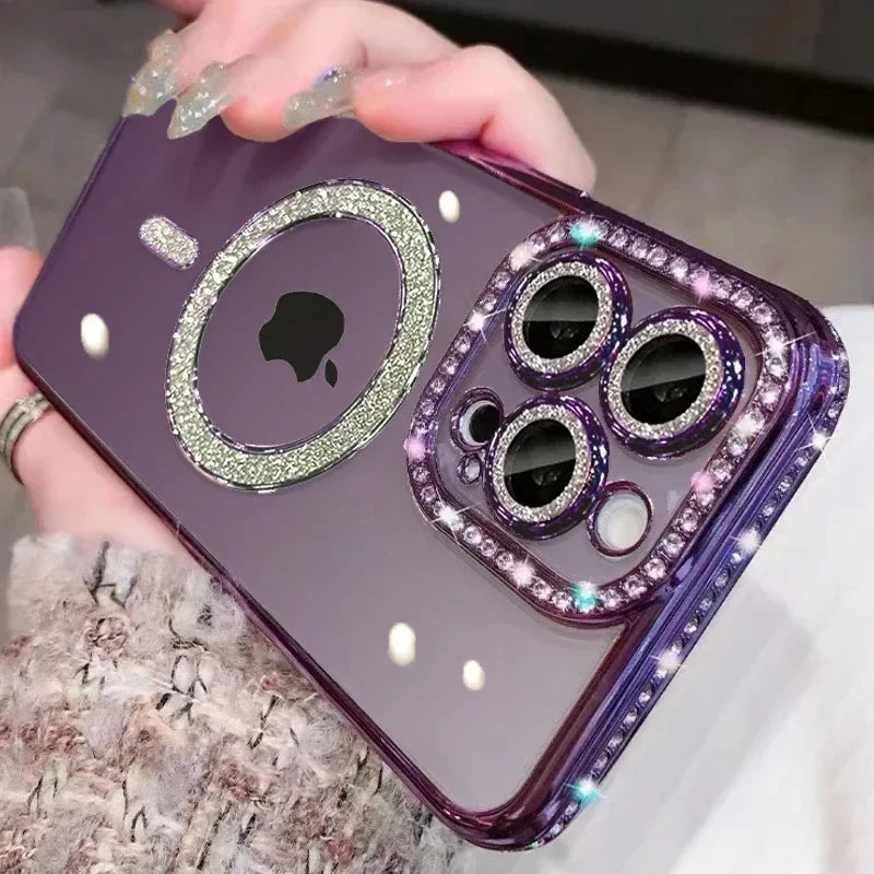 Funda Luxury Antigolpes con Lente Protector y MagSafe para iPhone”