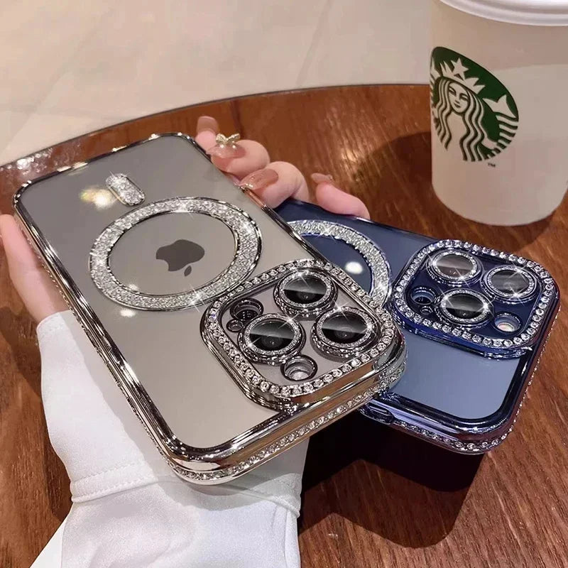 Funda Luxury Antigolpes con Lente Protector y MagSafe para iPhone”