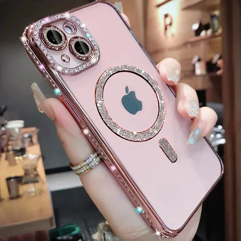 Funda Luxury Antigolpes con Lente Protector y MagSafe para iPhone”
