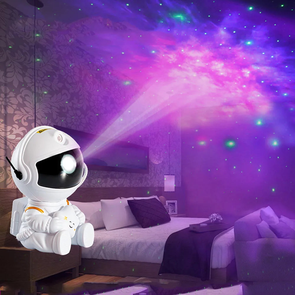 "Proyector Astronauta Galaxy con Control | Luz Nocturna Estelar 360° para Habitación y Fiestas"